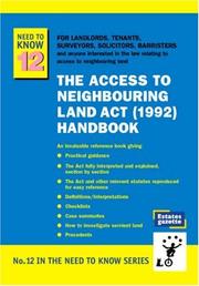 Front cover of The Access to Neighbouring Land Act handbook by Tina Matthews