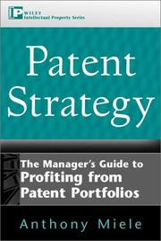 Cover of Patent strategy by Anthony L. Miele