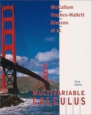 Cover of Multivariable calculus by William G. McCallum
