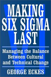 Cover of Making Six Sigma Last by George Eckes
