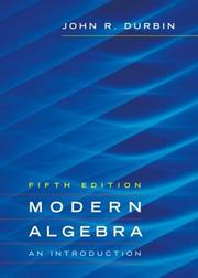 Cover of Modern algebra by John R. Durbin