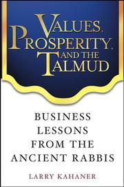 Cover of Values, prosperity and the Talmud by Larry Kahaner