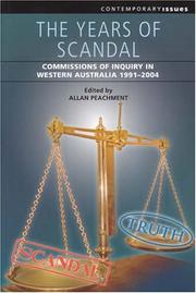 Front cover of The years of scandal by A. Peachment