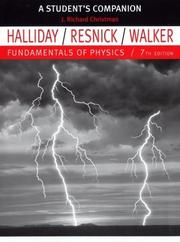 Front cover of Fundamentals of Physics student's companion by Jearl Walker