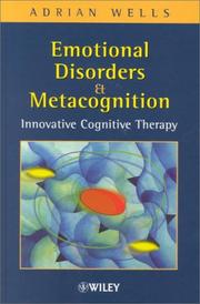 Front cover of Emotional Disorders and Metacognition by Adrian Wells