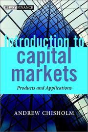 Front cover of An introduction to capital markets by Andrew Chisholm