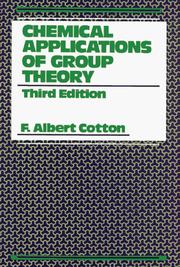 Front cover of Chemical applications of group theory by F. Albert Cotton