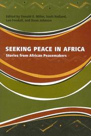 Front cover of Seeking peace in Africa by Donald E. Miller