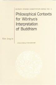 Front cover of Philosophical Contexts for Wonhyo's Interpretation of Buddhism by Jong-in Kim