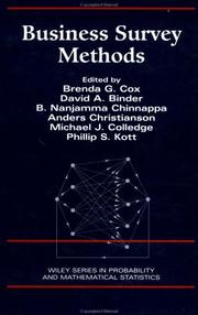 Front cover of Business Survey Methods (Wiley Series in Probability and Statistics) by Brenda G. Cox