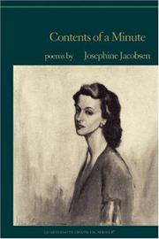 Front cover of Contents of A Minute by Josephine Jacobsen