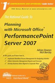 Cover of The rational guide to planning with Microsoft Office PerformancePoint Server 2007 by Adrian Downes