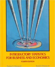 Front cover of Introductory statistics for business and economics by Thomas H. Wonnacott