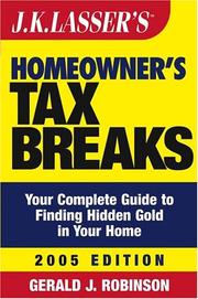 Cover of J.K. Lasser's Homeowner's Tax Breaks 2005 by Gerald J. Robinson