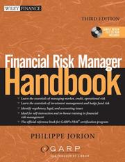Front cover of Financial risk manager handbook by Philippe Jorion