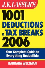 Front cover of J.K. Lasser's 1001 Deductions and Tax Breaks 2006 by Barbara Weltman