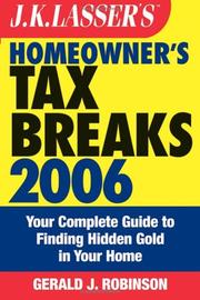 Cover of J.K. Lasser's Homeowner's Tax Breaks 2006 by Gerald J. Robinson