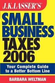 Front cover of JK Lasser's Small Business Taxes 2006 by Barbara Weltman