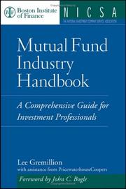 Cover of Mutual Fund Industry Handbook by Lee Gremillion