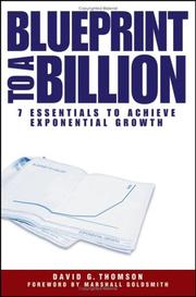 Cover of Blueprints to a billion by David G. Thomson