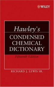 Cover of Hawley's Condensed Chemical Dictionary by Lewis, Richard J. Sr.