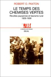 Cover of Le temps des chemises vertes by Robert O. Paxton