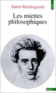 Front cover of Les miettes philosophiques by Søren Kierkegaard