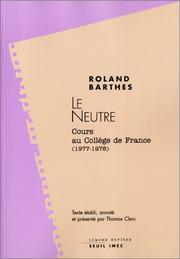 Cover of Le Neutre by Roland Barthes