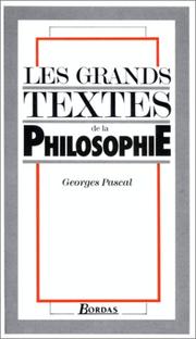 Cover of Les Grands textes de la philosophie by Georges Pascal