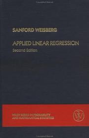 Front cover of Applied linear regression by Sanford Weisberg