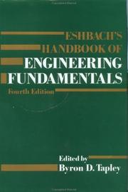 Front cover of Handbook of engineering fundamentals by Ovid W. Eshbach
