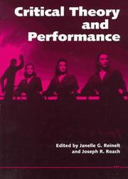 Front cover of Critical Theory and Performance by Janelle G. Reinelt