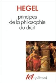 Front cover of Principes de la philosophie du droit by Georg Wilhelm Friedrich Hegel