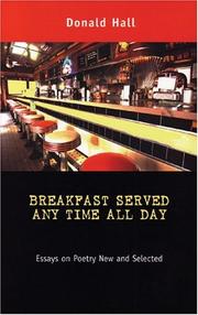 Front cover of Breakfast served any time all day by Donald Hall