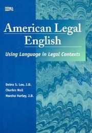Front cover of American legal English by Lee, Debra S. J.D.