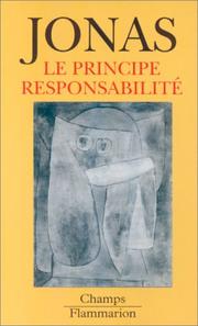 Front cover of Le Principe responsabilité by Hans Jonas