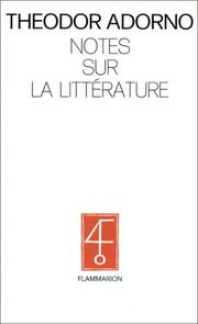 Cover of Notes sur la littérature by Theodor W. Adorno