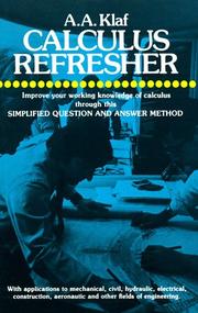 Cover of Calculus Refresher by A. A. Klaf