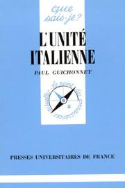 Front cover of L' unité italienne by Paul Guichonnet