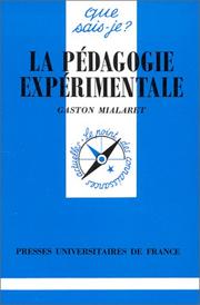 Front cover of La pédagogie expérimentale by Gaston Mialaret