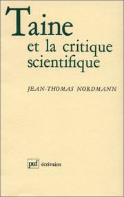 Front cover of Taine et la critique scientifique by Thomas-Jean Nordmann