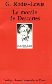 Front cover of La Morale de Descartes by Geneviève Rodis-Lewis