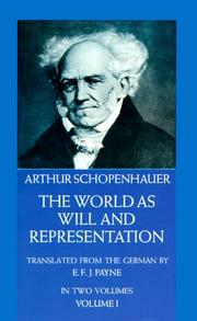 Front cover of Die Welt als Wille und Vorstellung by Arthur Schopenhauer