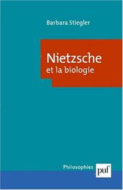 Front cover of Nietzsche et la biologie by Barbara Stiegler