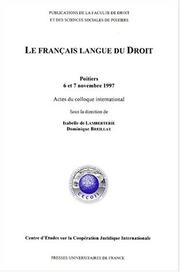 Front cover of Le français langue du droit by I. de Br. Lamberterie