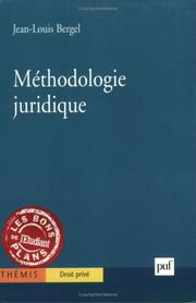 Front cover of Méthodologie juridique by Jean-Louis Bergel