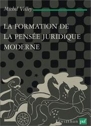 Cover of La formation de la pensée juridique moderne by Michel Villey