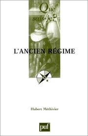 Front cover of L'Ancien Régime by Hubert Méthivier