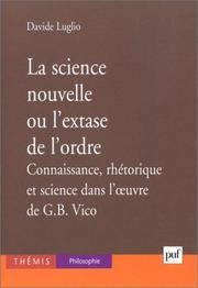 Front cover of La science nouvelle, ou, L'extase de l'ordre by Davide Luglio
