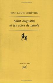 Front cover of Saint augustin et les actes de parole by J.-l. Chretien